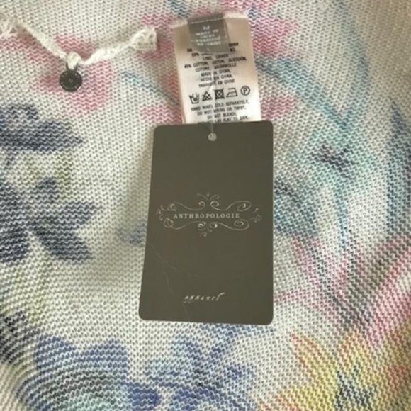 NWT Anthropologie Shawl-Collared Cardigan with Floral Print and Swing Hem Size M - Picture 7 of 16